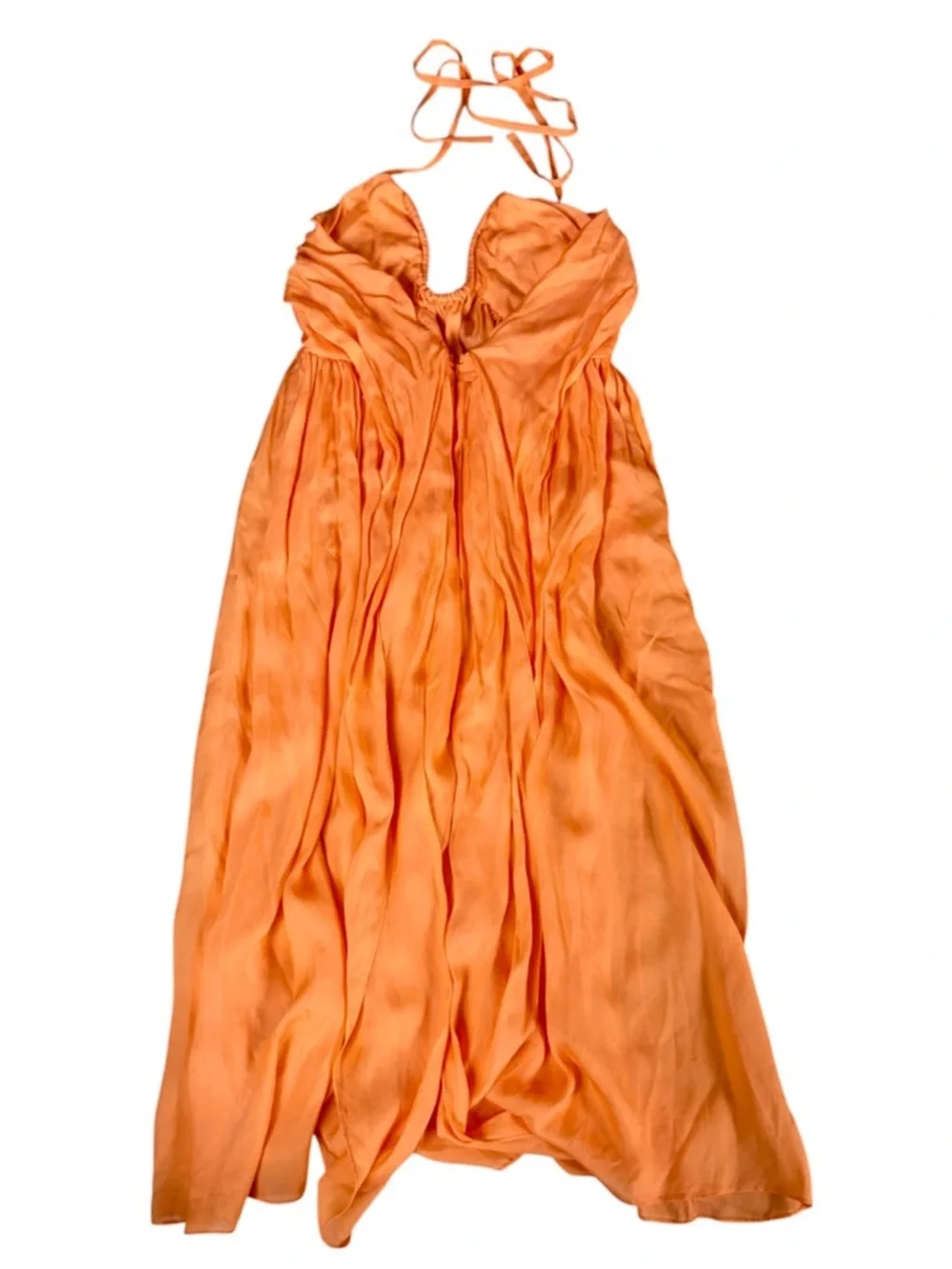 Cult Gaia PAPAYA Sloane Halter Dress Maxi Swim Cover-up Deep V Open Back Size M - Picture 8 of 13